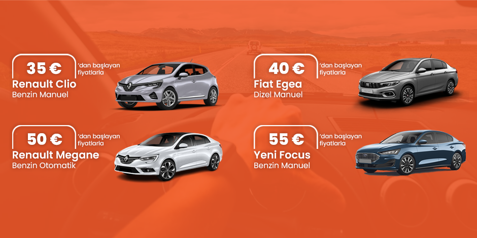 35 Euro'dan Başlayan Fiyatlarla Aracını Kirala